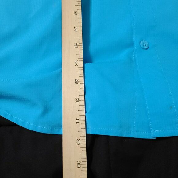 Columbia Sportswear Company Mens Button Up Shirt Blue Size L Polyester Pockets - Picture 4 of 12